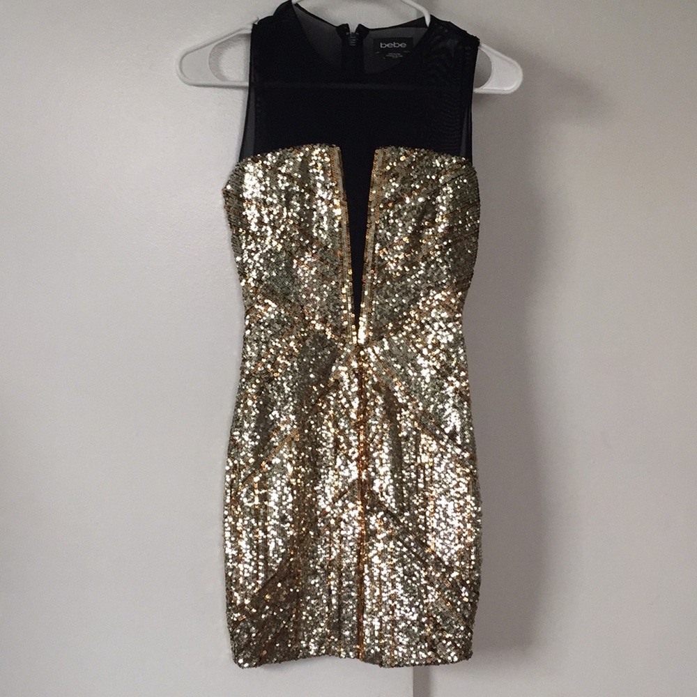 Bebe Black and gold dress